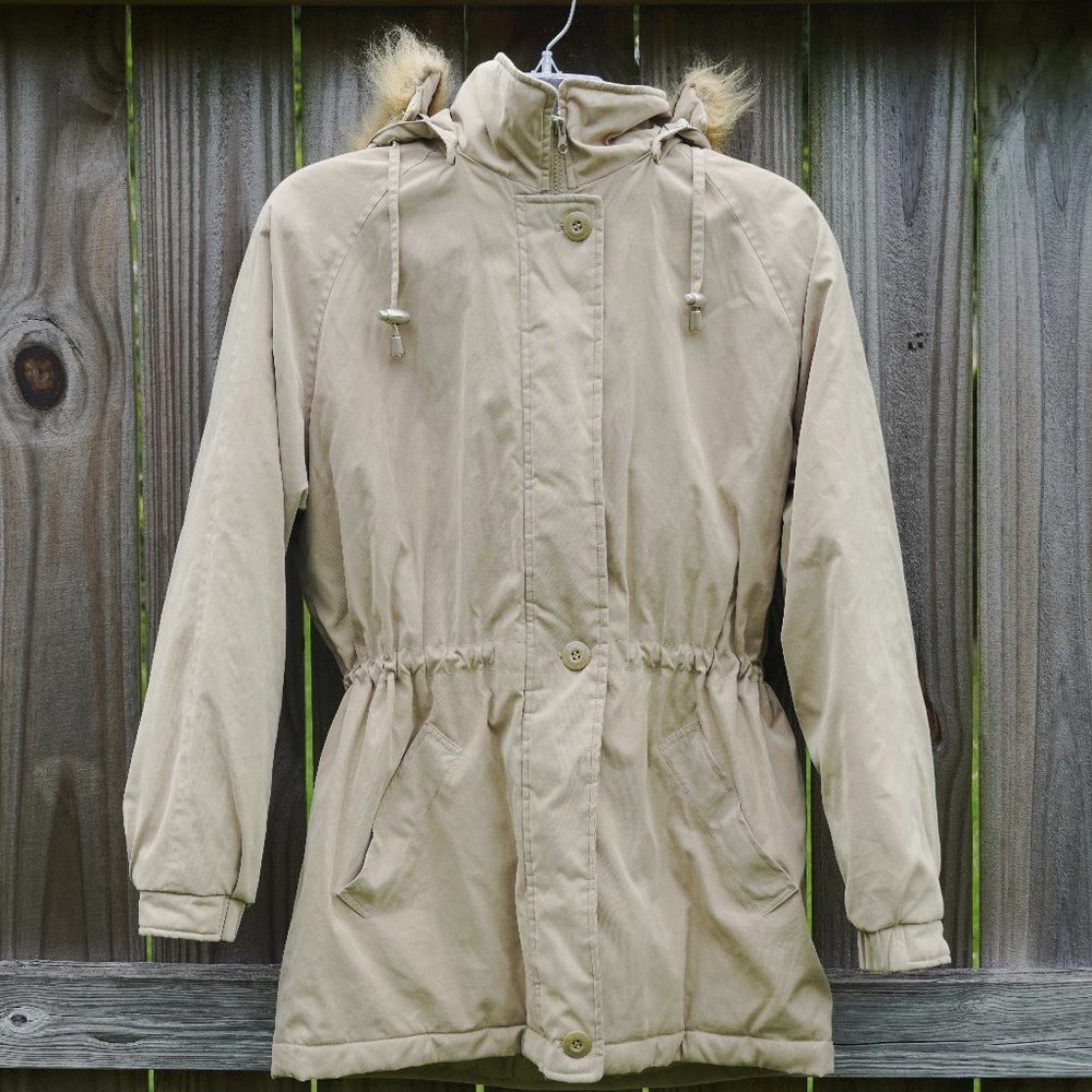 Outbrook Faux Fur Fitted Drawstring Puffer Coat M